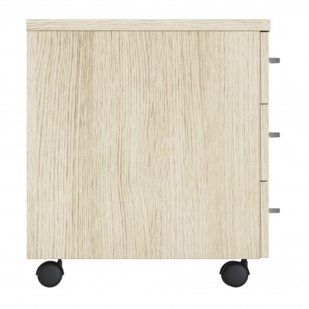 Cajonera de madera roble Omega vista lateral