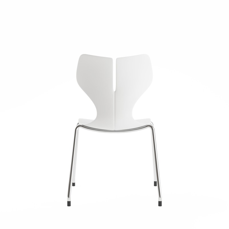 Silla Sonia color blanco - vista lateral