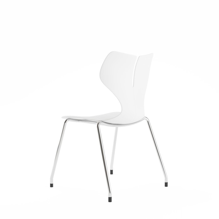 Silla Sonia color blanco - vista lateral