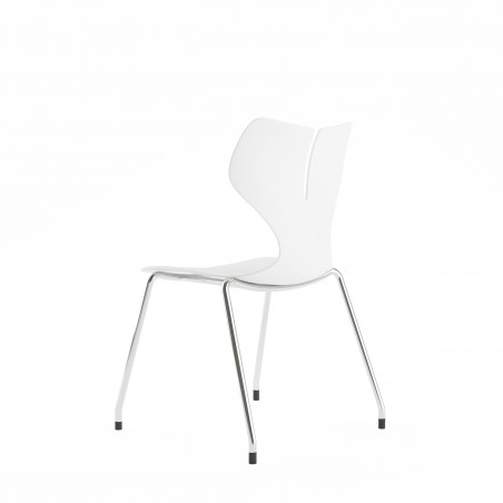 Silla Sonia color blanco - vista lateral