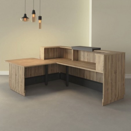 Mostrador L con mesa Duomo – Vista trasera