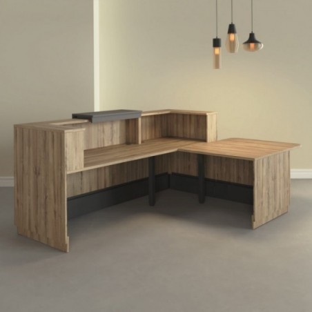 Mostrador L con mesa Duomo – Vista trasera