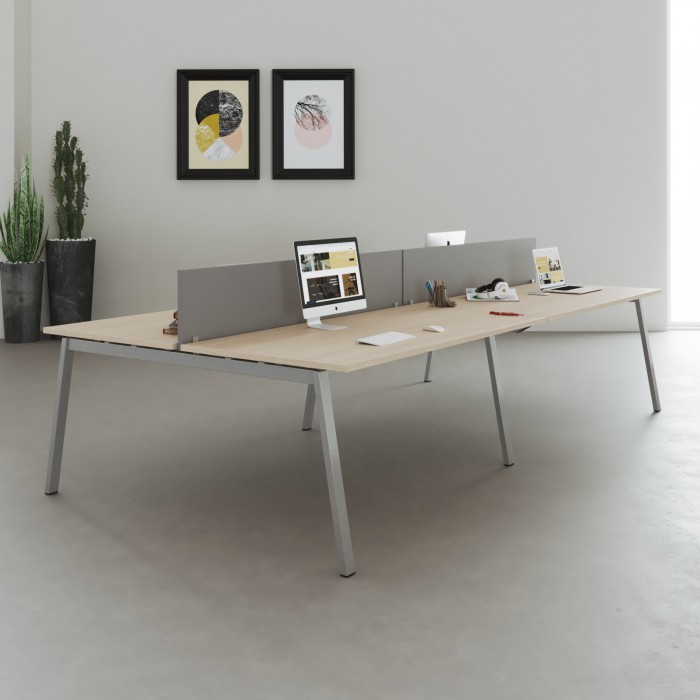 Mesa varios puestos Bench Olena Silver - Bikkom