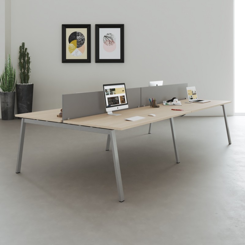 Mesa varios puestos Bench Olena Silver - Bikkom