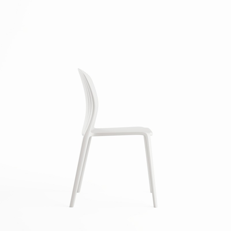 Silla Lina blanca vista lateral