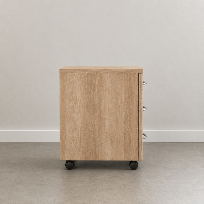 Cajonera de madera castaño Omega vista lateral