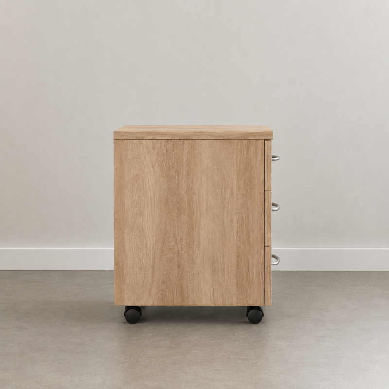Cajonera de madera castaño Omega vista lateral