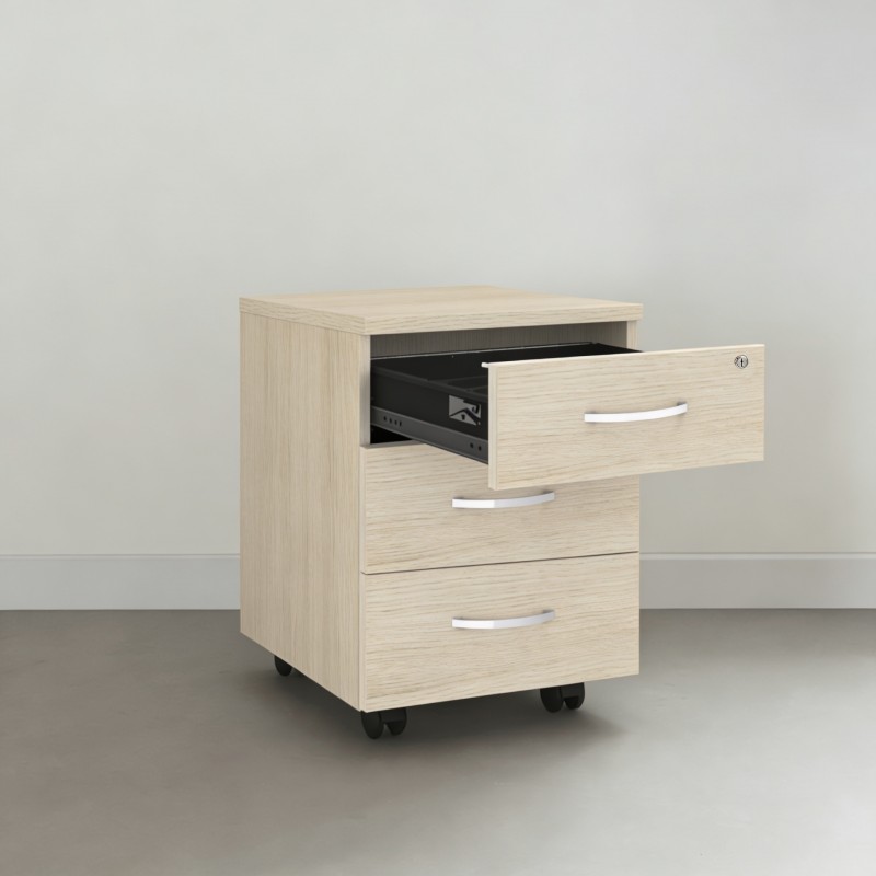 Cajonera de madera con ruedas para escritorio Omega - Bikkom