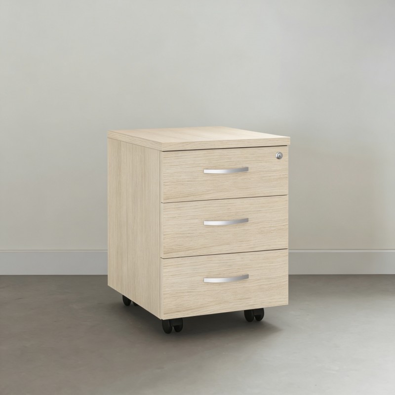 Cajonera de madera con ruedas para escritorio Omega - Bikkom