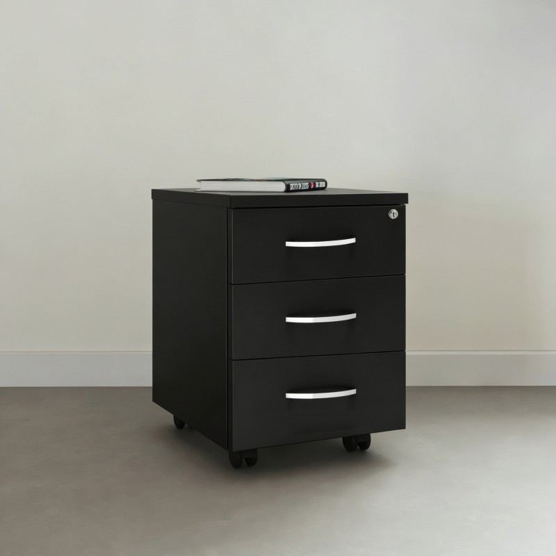 Cajonera de madera negra Omega