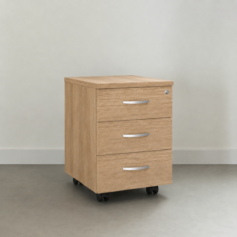 Cajonera de madera castaño Omega