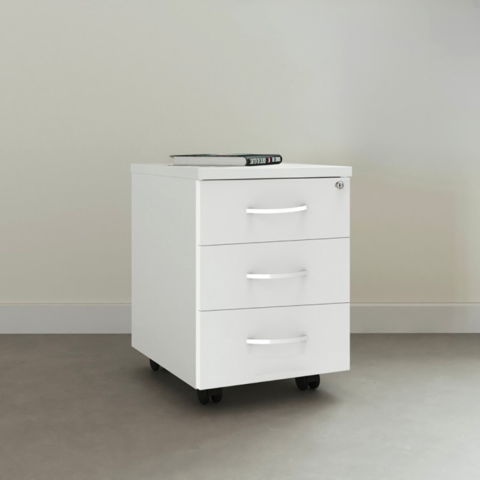 Cajonera de madera blanca Omega