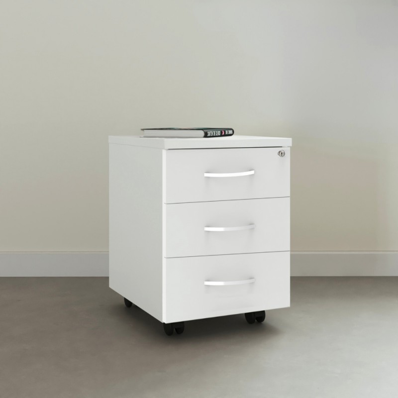 Cajonera de madera blanca Omega