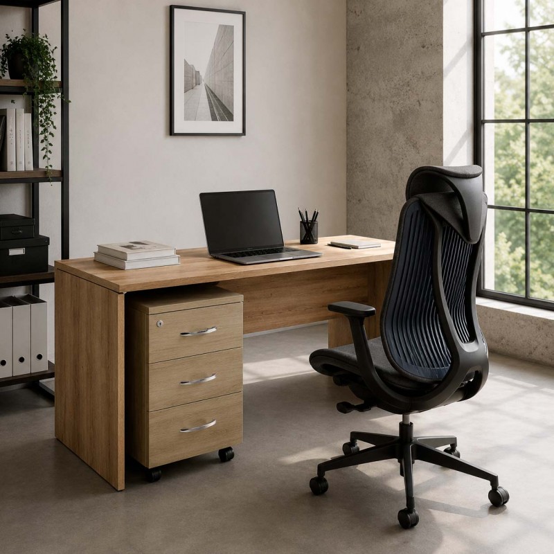 Oficina con mesa Omega Castaño