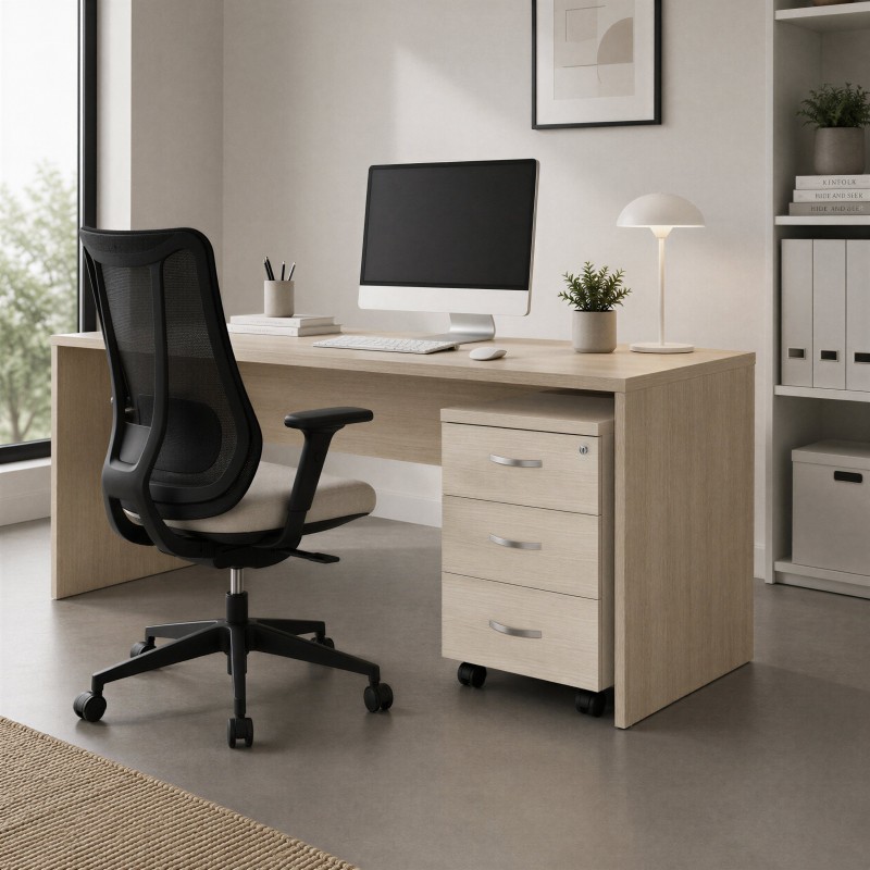 Oficina con mesa Omega Roble