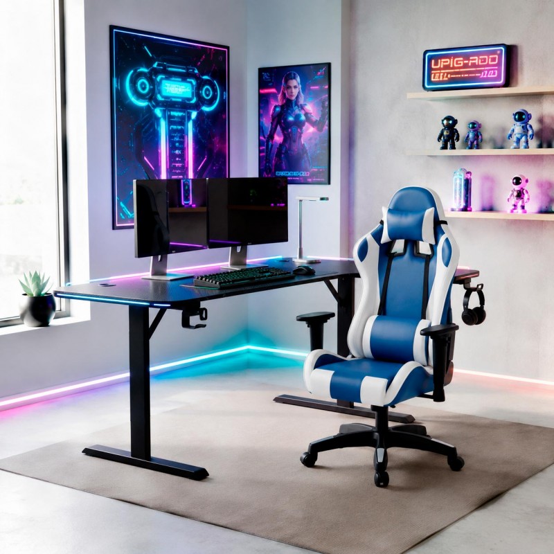 Setup Gaming con Exon Race Azul