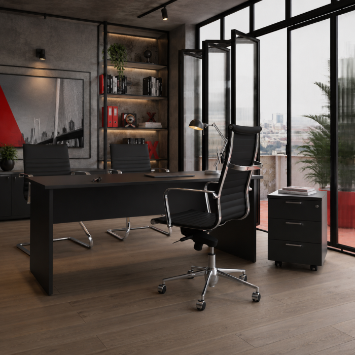 Mesa de oficina Alfa negra