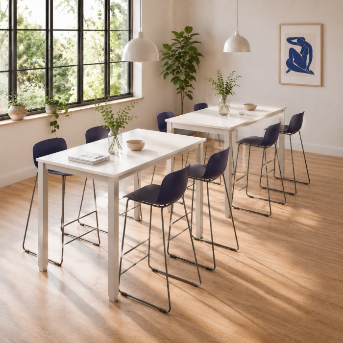 Zona de comedor con mesa Modus Alta blanca