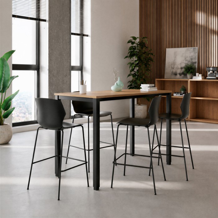 Mesa de comedor Modus Alta castaño y negro