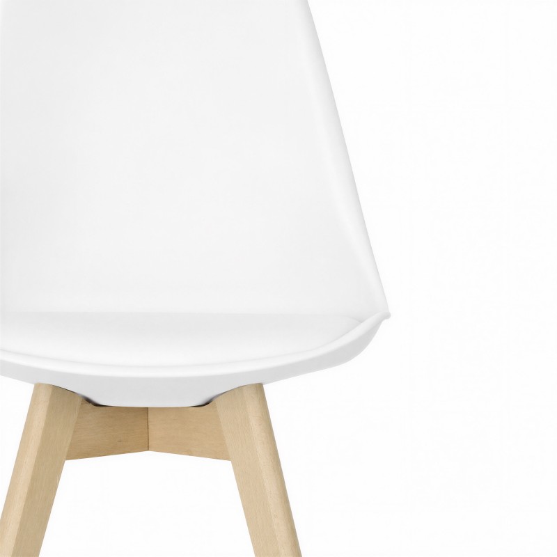 Silla de comedor Ada blanca cojín