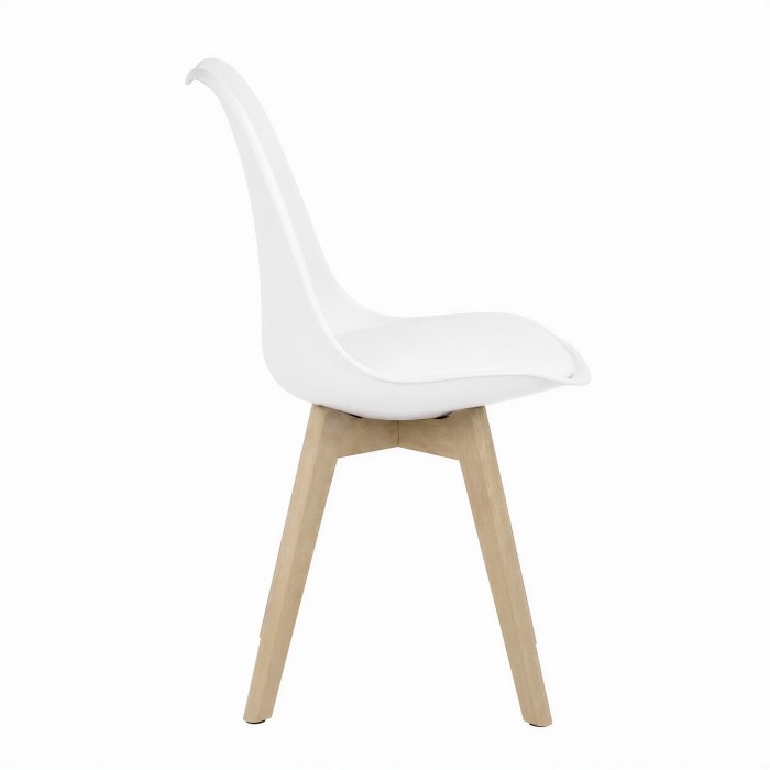 Silla escandinava Ada blanca lateral