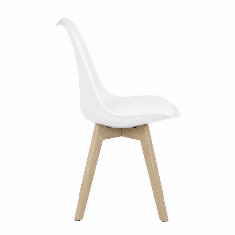 Silla escandinava Ada blanca lateral