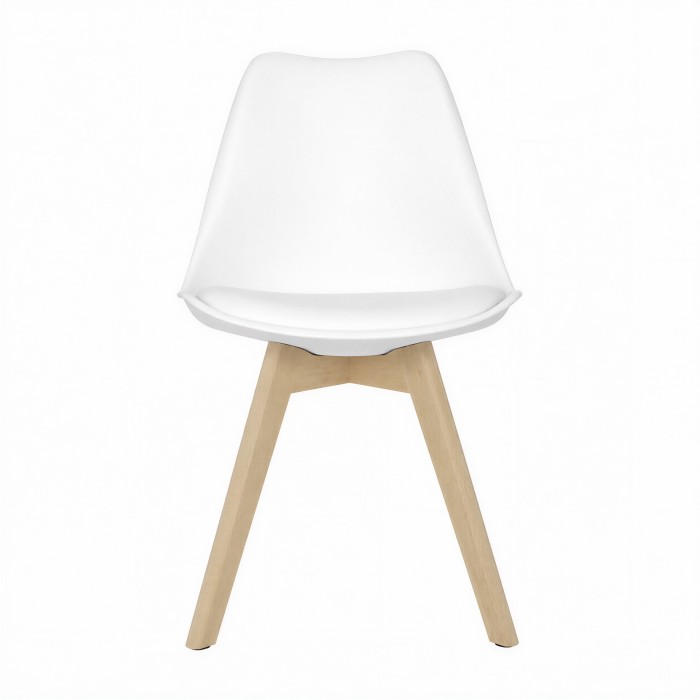 Silla nórdica Ada blanca frontal