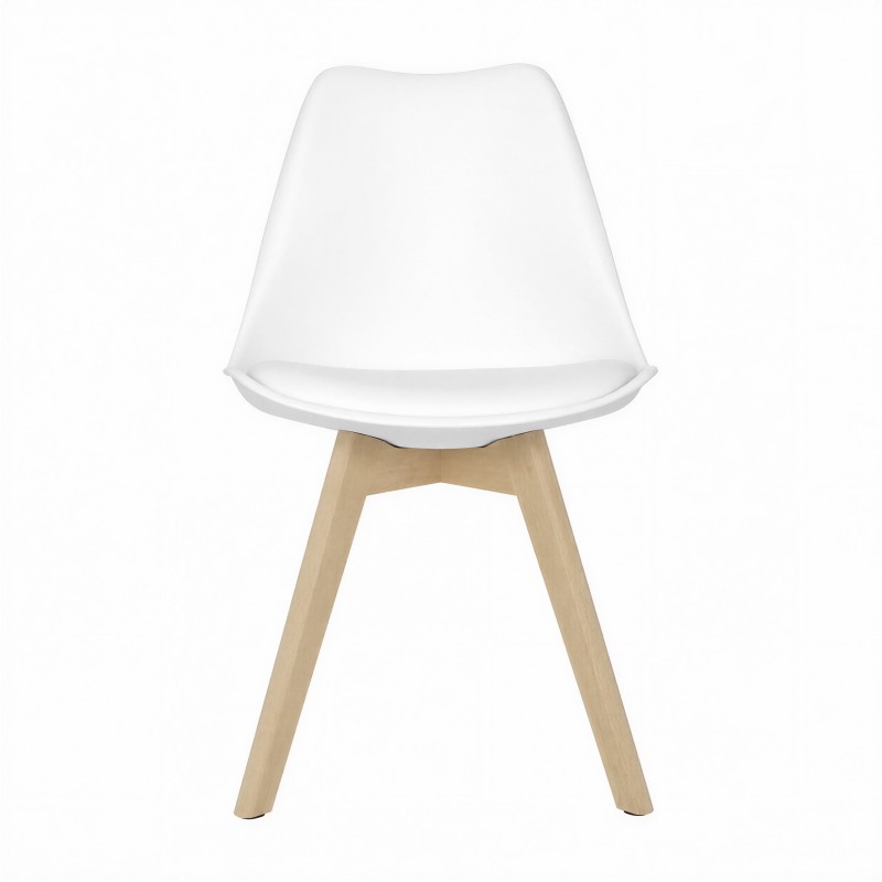 Silla nórdica Ada blanca frontal