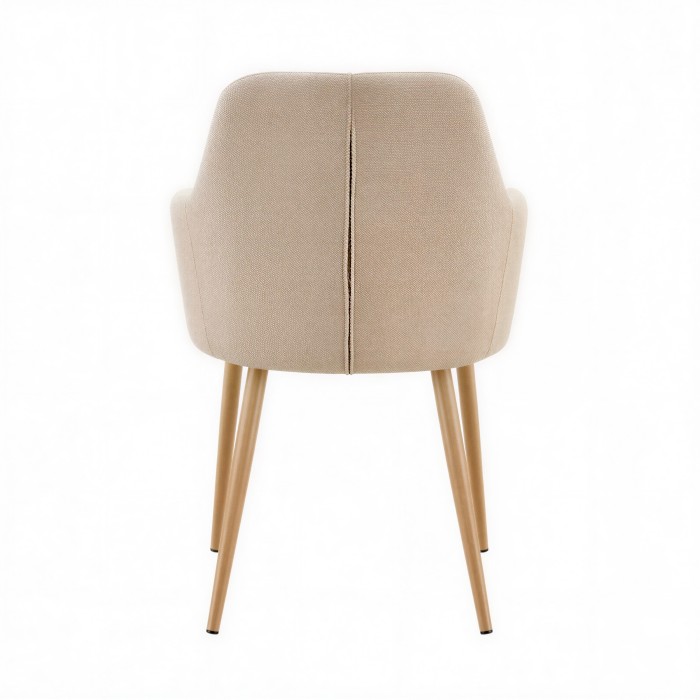 Sillón confidente Clara arena pata madera trasera