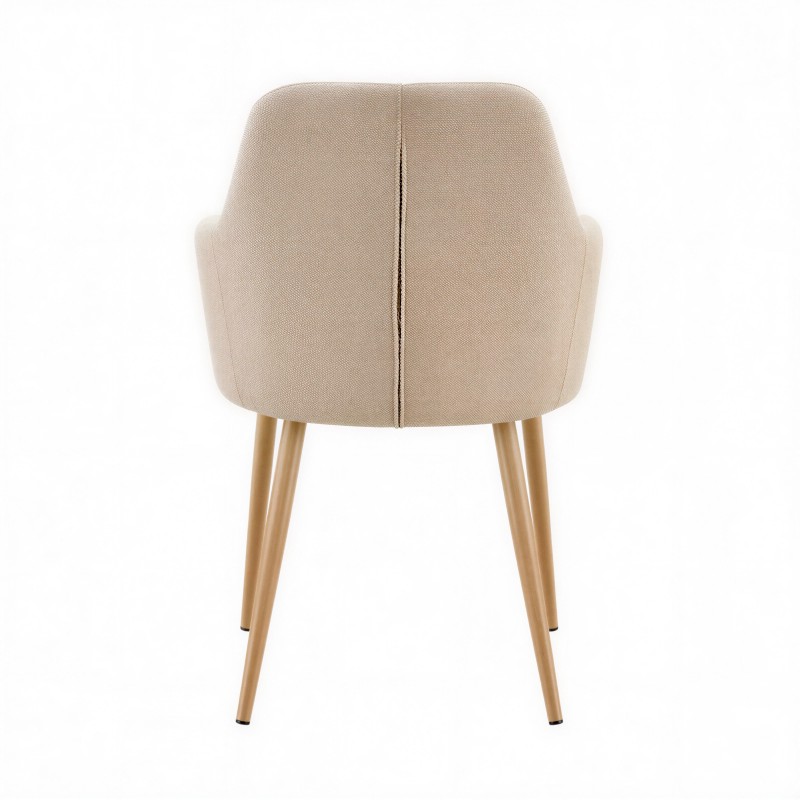 Sillón confidente Clara arena pata madera trasera