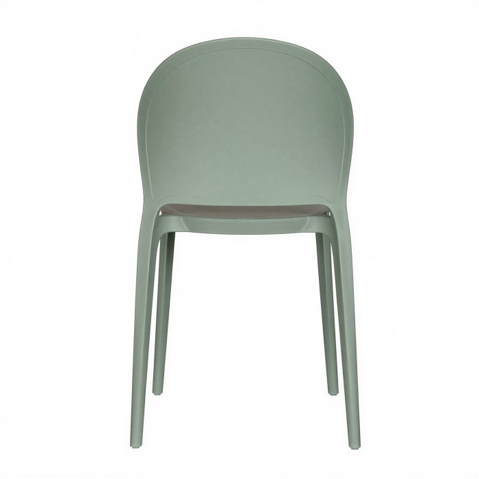 Silla apilable Vera verde, vista trasera