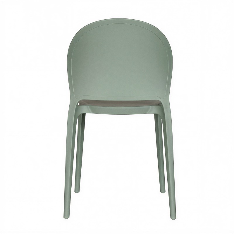 Silla apilable Vera verde, vista trasera