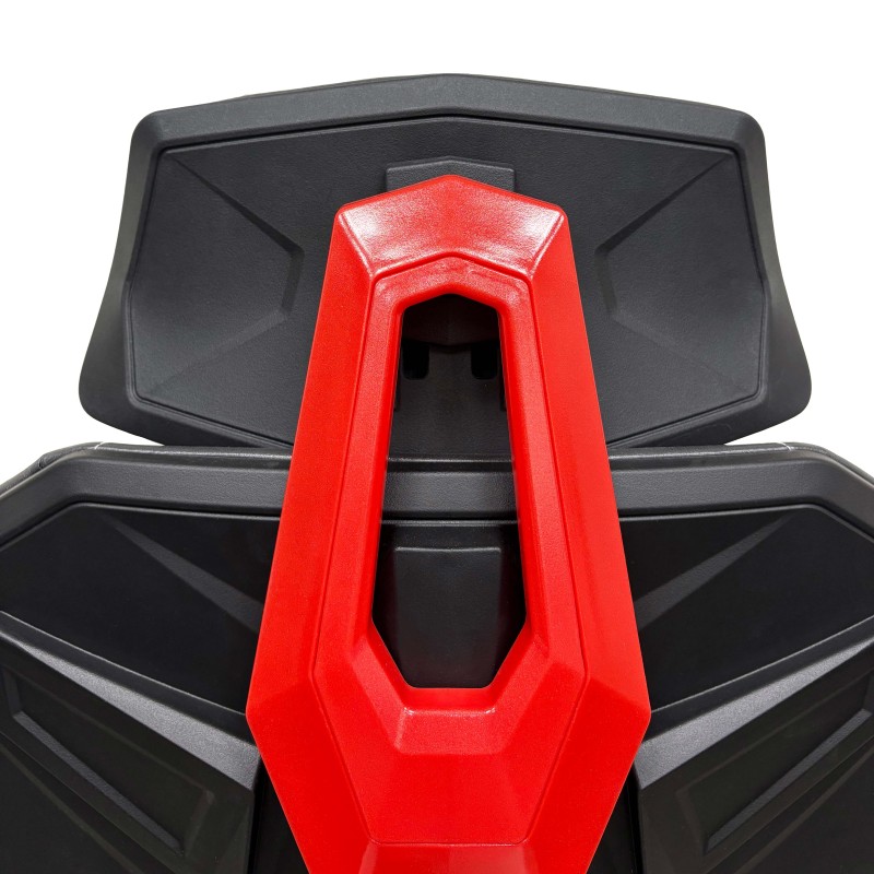 Silla gamer roja y negra Nova Plus detalle respaldo