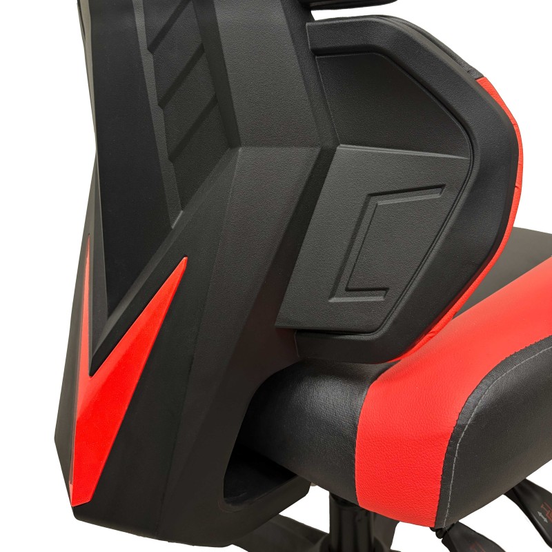 Silla gamer roja y negra Nova Plus trasera