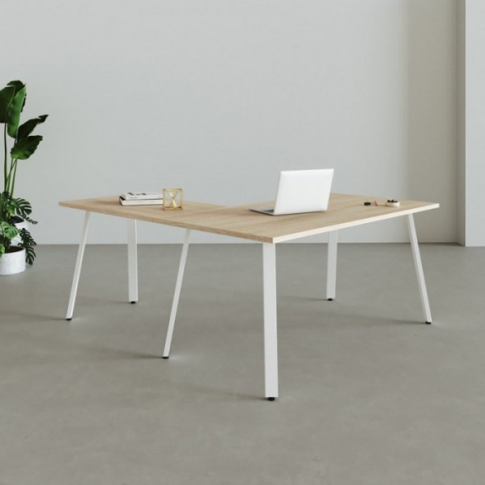 Mesa en L Genius White - Bikkom