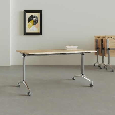 Escritorio plegable con estructura gris