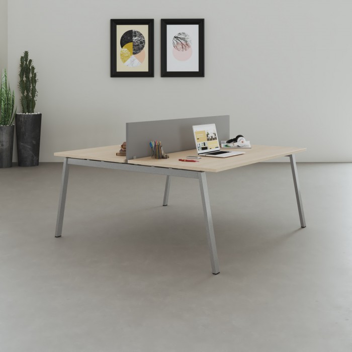 Mesa varios puestos Bench Olena Silver - Bikkom