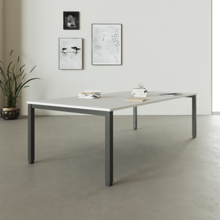 Mesa de reuniones Modus Bikkom grafito sobre blanco