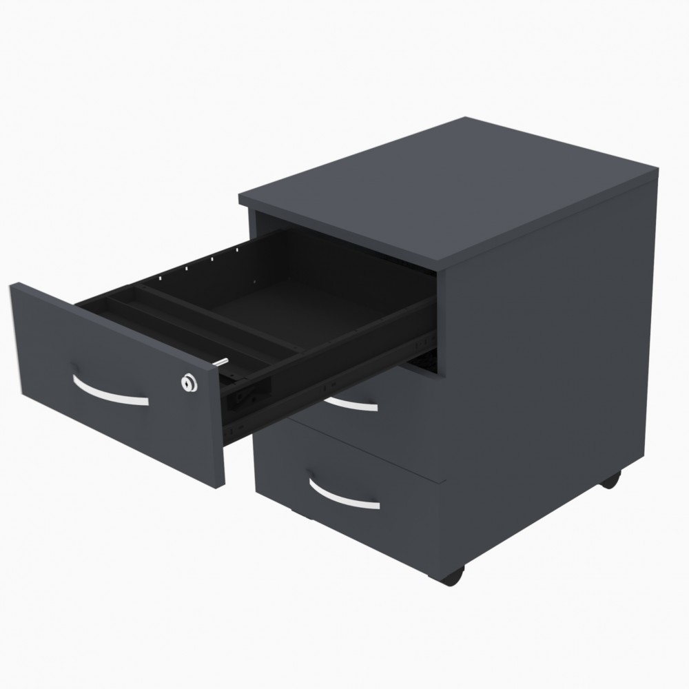 Cajonera de madera con ruedas para escritorio Omega - Bikkom Cajonera de madera con ruedas para escritorio Omega - Bikkom