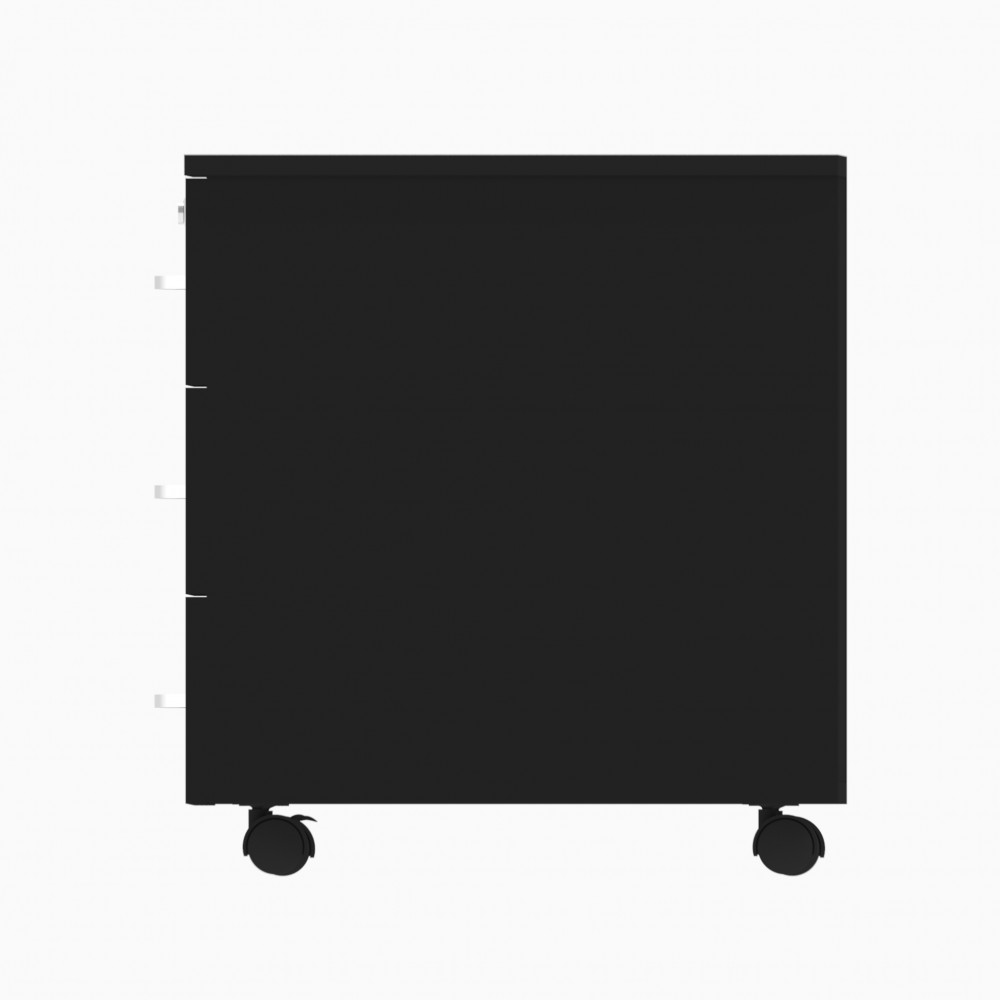 Cajonera de madera negra Omega vista lateral