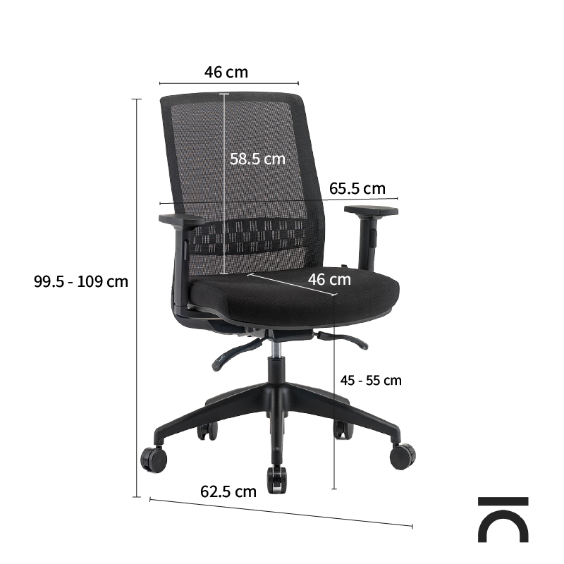 Medidas silla ergonómica Gala