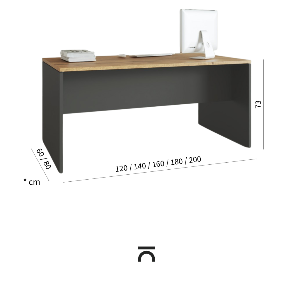 Medida de la mesa de escritorio Tarnos