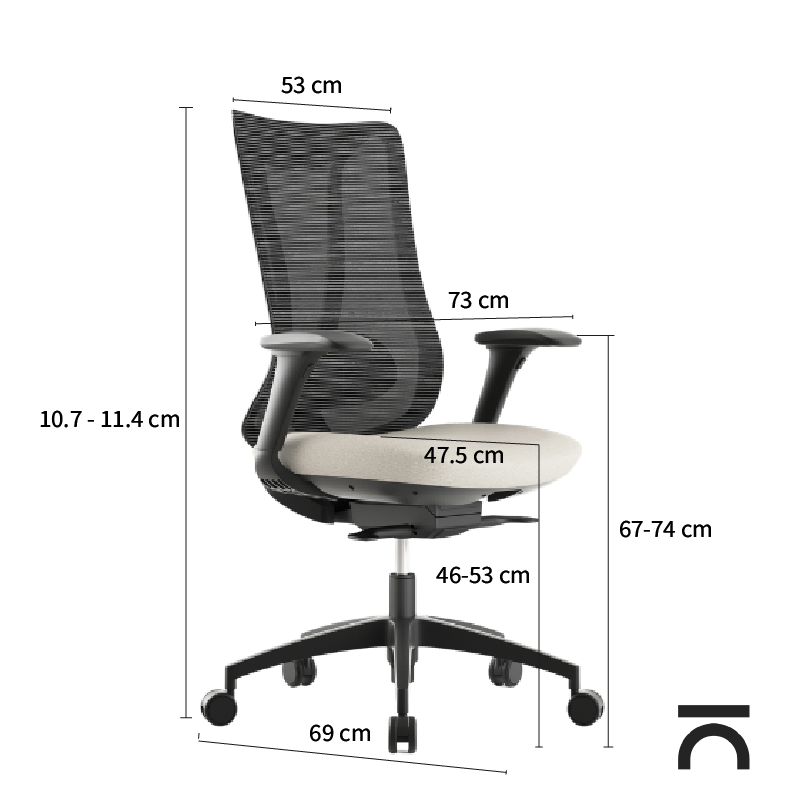 Medidas silla ergonómica Sara