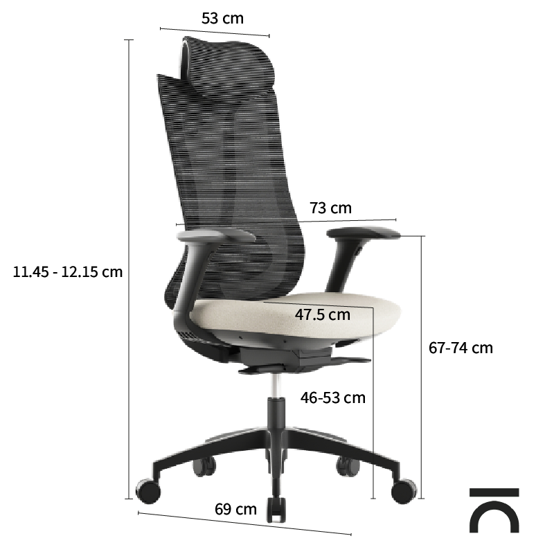 Medidas silla ergonómica Sara